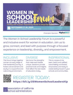 Women in School Leadership Forum Flyer